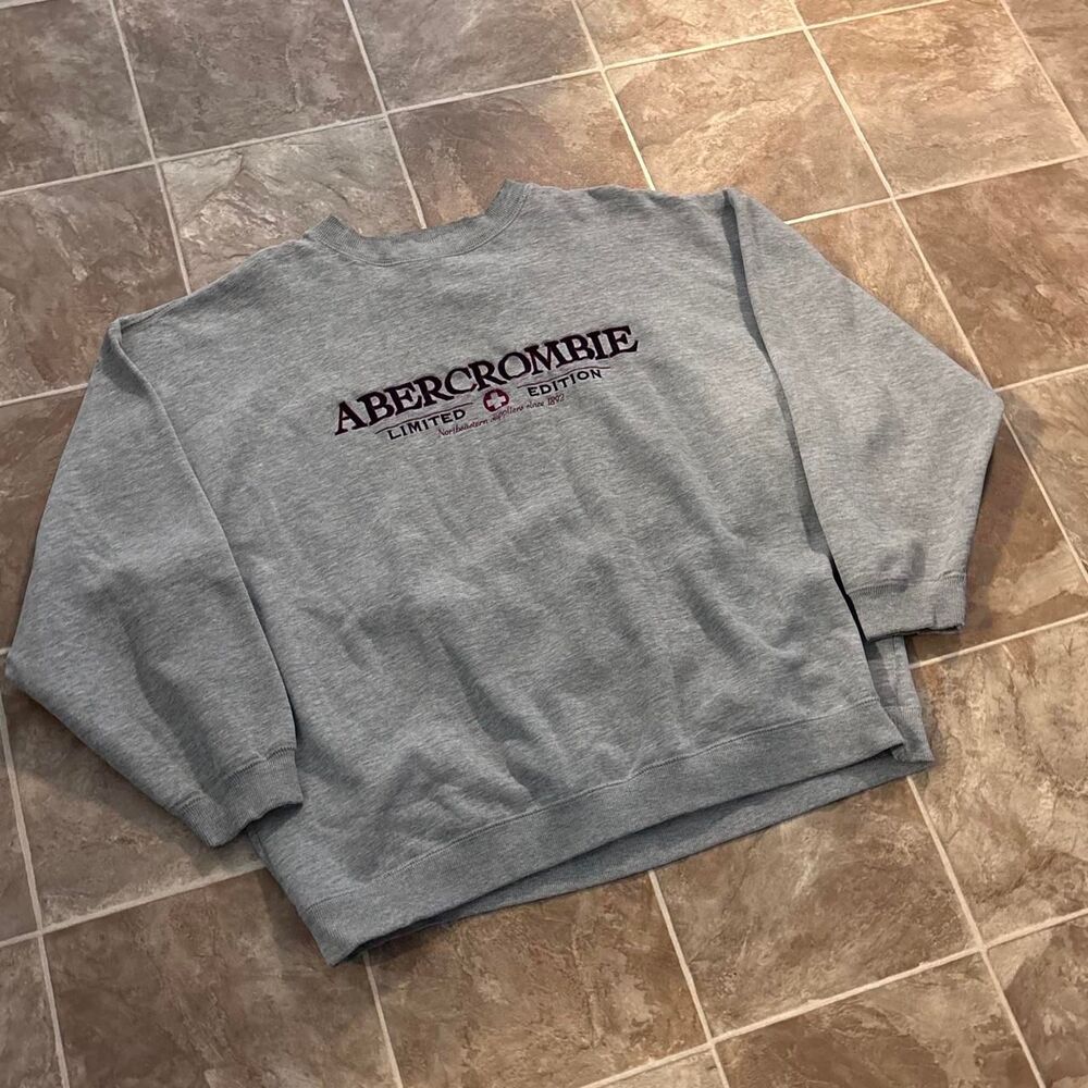 Vintage 1990s Gray Abercrombie & Fitch baggy cotton sweatshirt, SZ XL